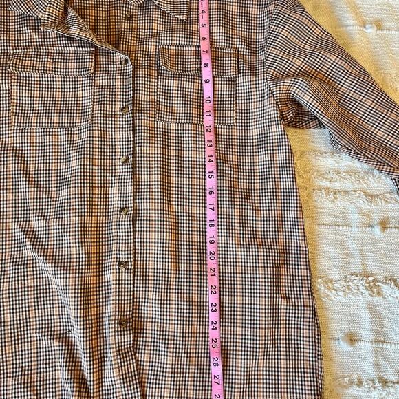 Princess Polly Brown Plaid Button-Up Shirt size 6 - Picture 11 of 11